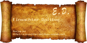 Einvachter Dalibor névjegykártya
